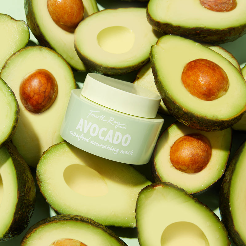 Fourth Ray Beauty Avocado Superfood Nourishing Mask, power packed with vitamins, minerals and antioxidants Infused with greens, avocado, matcha and kale to nourish, soften and replenish skin