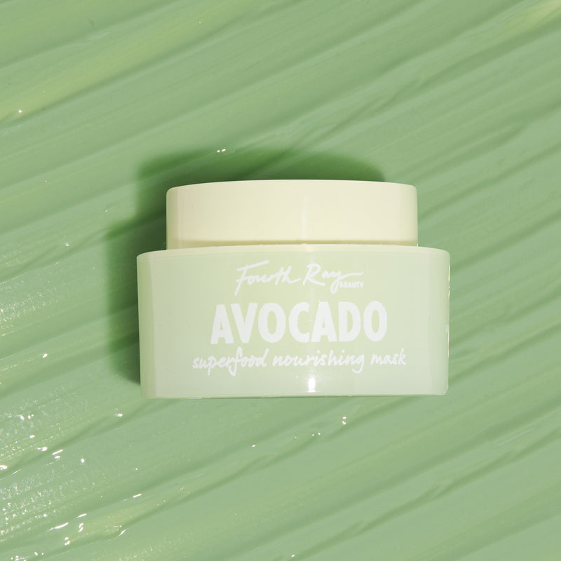 Fourth Ray Beauty Avocado Superfood Nourishing Mask, power packed with vitamins, minerals and antioxidants Infused with greens, avocado, matcha and kale to nourish, soften and replenish skin